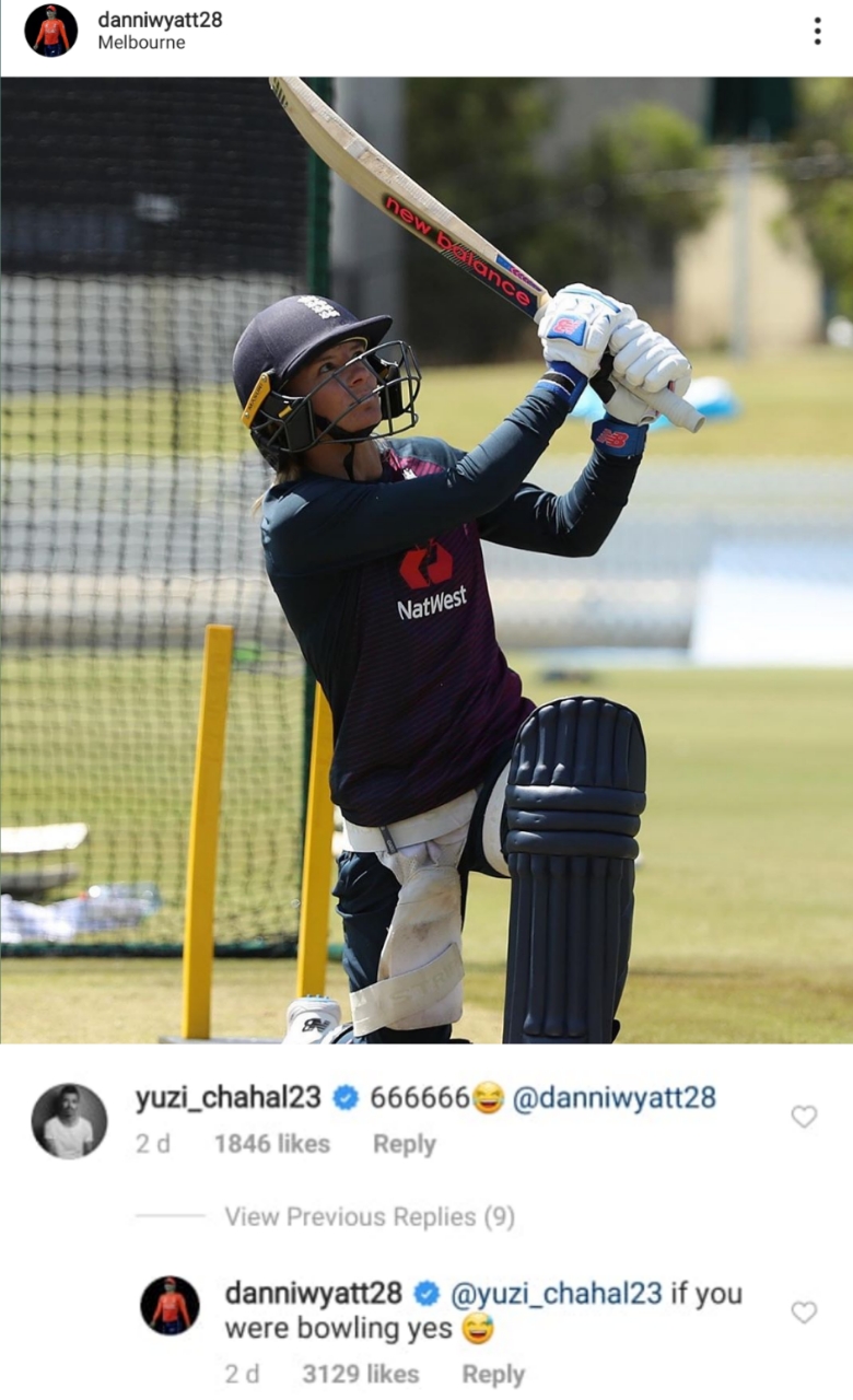 Danielle Wyatt cricket trolls Yuzi Chahal