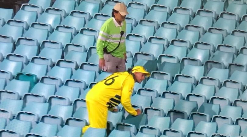 Ashton Agar Looks Out For Ball In Stands In Absence Of Spectators