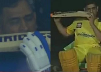 MS Dhoni was seen biting his bat in the dressing during the match against DC last night. Amit Mishra reveals the reason behind it