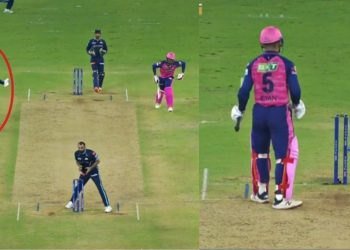 Netizens troll Riyan Parag after he snatches strike from Obed McCoy only to get clean bowled