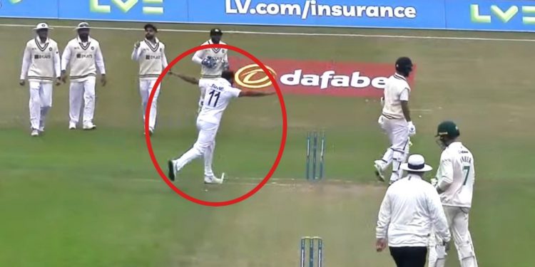 Shami leaped on Cheteshwar Pujara's shoulders after taking his wicket.