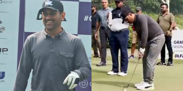 MS Dhoni participated in professional Golf tournament, the video goes viral