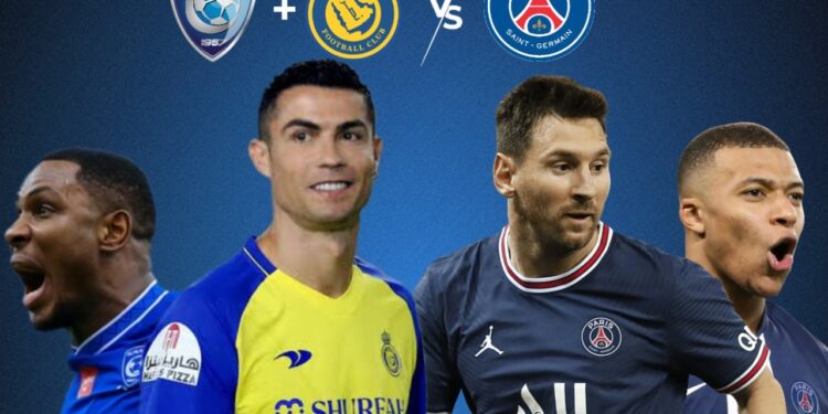 The live telecast of PSG vs Al Nassr match on TV channel in India.