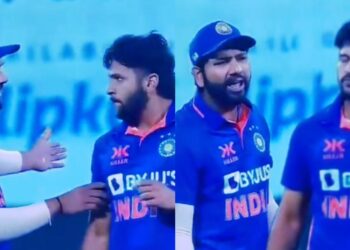 Rohit Sharma gets angry on Shardul Thakur during Indore ODI.