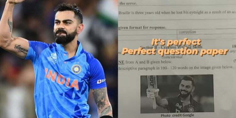 Fans react as the 9th Standard exam asks a question about Virat Kohli